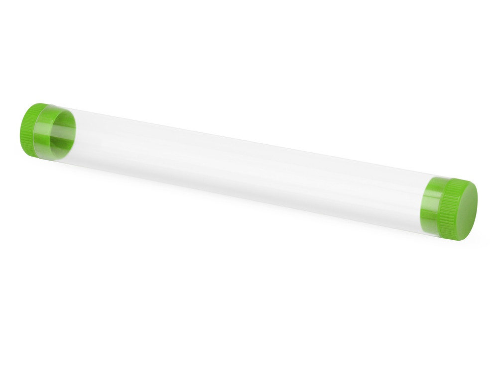 Футляр-туба пластиковый для ручки Tube 2.0, прозрачный/зеленое яблоко - фото 1 - id-p108863212
