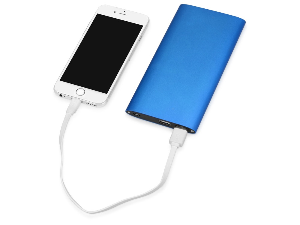 Портативное зарядное устройство Джет с 2-мя USB-портами, 8000 mAh, синий - фото 2 - id-p108859255
