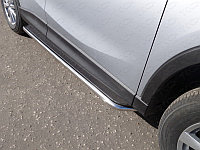Пороги с площадкой (нерж.лист) 42,4 мм ТСС для Mazda CX-5 2015-2016