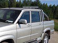 Защита кузова 75х42 мм со светодиодной фарой (только для кузова) ТСС для UAZ Pickup 2015-