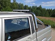 Защита кузова и заднего стекла 75х42 мм со светодиодной фарой (только для кузова) ТСС для UAZ Pickup 2015-