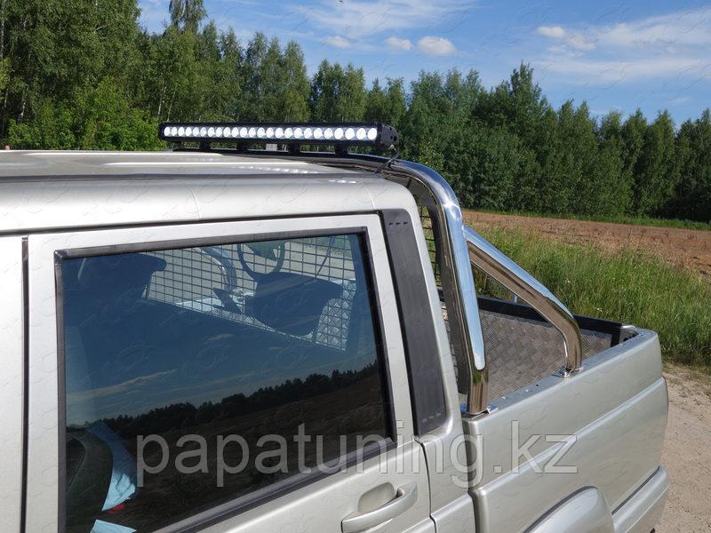 Защита кузова и заднего стекла 75х42 мм со светодиодной фарой (только для кузова) ТСС для UAZ Pickup 2015- - фото 1 - id-p108867421