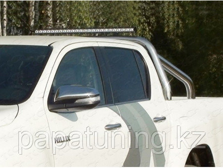 Защита кузова и заднего стекла (для крышки) 75х42 мм со светодиодной фарой ТСС для Toyota Hilux 2015- - фото 1 - id-p108867347