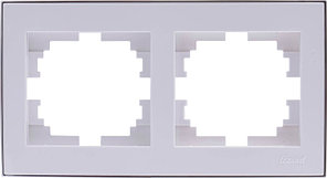 Рамка для выключателей и розеток Lezard RAIN 703-0225-147, серебристый, белый