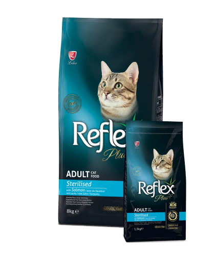 Корм Reflex для взрослых стерилизованных кошек с лососем 8 кг - фото 1 - id-p108868822