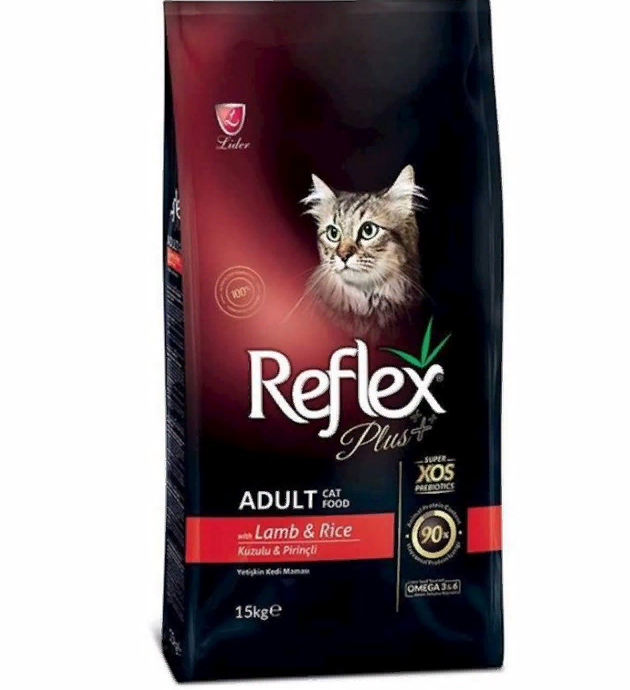 Корм Reflex для взрослых кошек с ягненком и рисом 15 кг - фото 1 - id-p108870143