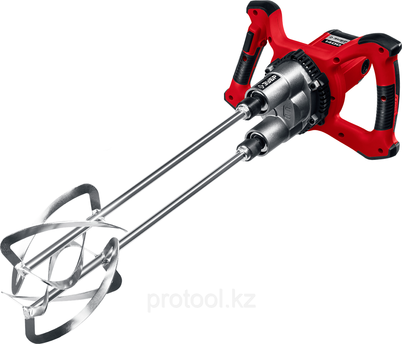 Миксер ЗУБР МРД-1400 строительный, двойной, 1400 Вт, 0-520 об/мин, перемешивание "сверху-вниз"