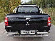 Защита кузова 75х42 мм со светодиодной фарой (только для кузова) ТСС для Mitsubishi L200 2015-2018