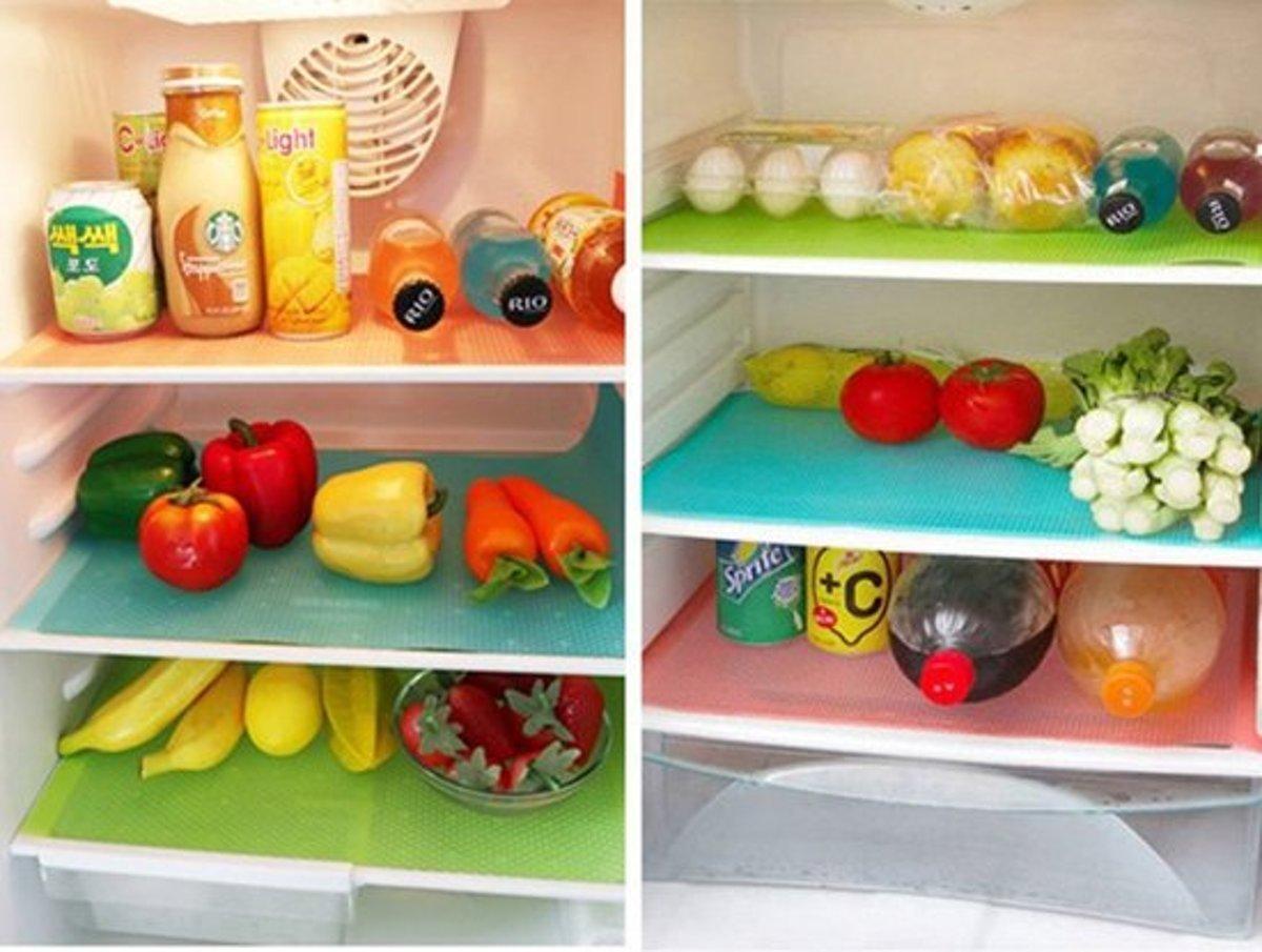 Антибактериальные коврики для холодильника 4 шт. цвет зеленый - фото 10 - id-p97754788
