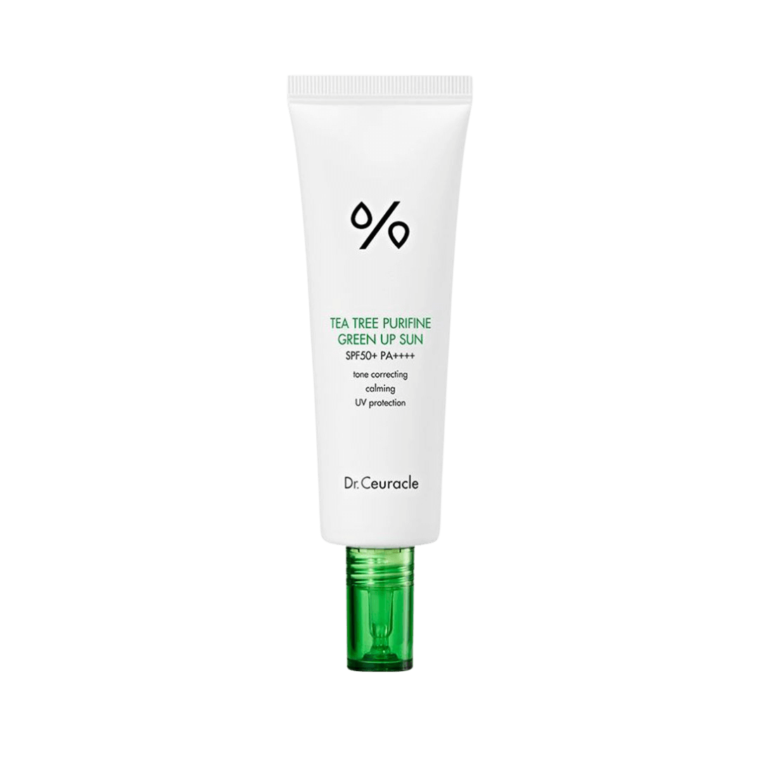 Солнцезащитный крем от покраснений Dr.Ceuracle Tea Tree Purifine Green Up Sun SPF 50+ PA++++
