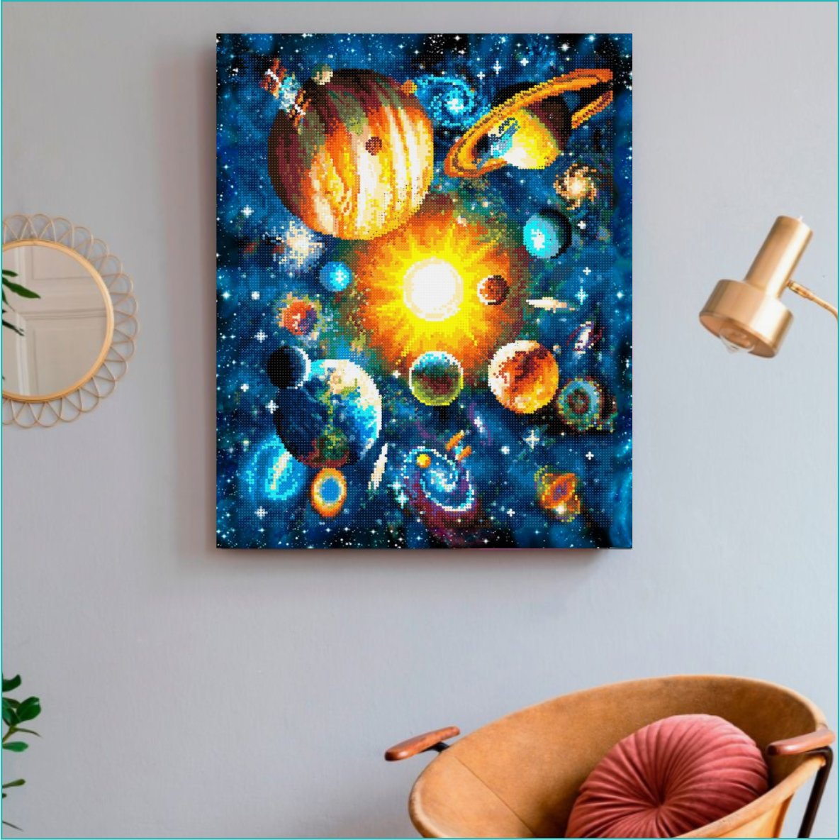 Алмазная мозаика "Планеты нашей галактики" (40х50 с подрамником) - фото 3 - id-p108888357