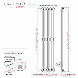 Радиатор 2x-трубчатый дизайнерский Unilux, 180см, 8 секции, 15.5 м², антрацит, фото 7
