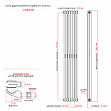 Радиатор 2x-трубчатый дизайнерский Unilux, 180см, 6 секции, 11.5 м², чёрный мат, фото 7