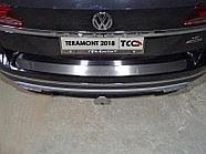 Накладка на задний бампер (лист шлифованный) ТСС для Volkswagen Teramont 2018-2020