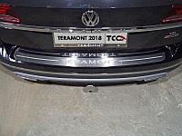 Накладка на задний бампер (лист шлифованный надпись Teramont) ТСС для Volkswagen Teramont 2018-2020