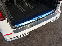 Накладка на задний бампер (лист шлифованный с надписью Multivan) ТСС для Volkswagen Multivan (T6) 2015-