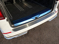 Накладка на задний бампер (лист шлифованный) ТСС для Volkswagen Multivan (T6) 2015-