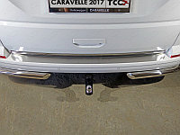 Накладка на задний бампер (лист шлифованный) ТСС для Volkswagen Caravelle 2017-