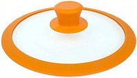 9956 FISSMAN Стеклянная крышка GOURMET 24 см с оранжевым силиконовым ободком
