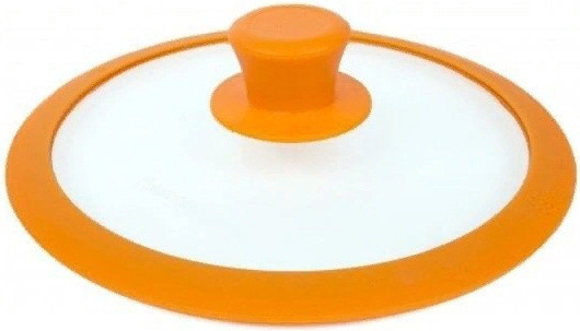 9956 FISSMAN Стеклянная крышка GOURMET 24 см с оранжевым силиконовым ободком - фото 1 - id-p96529660