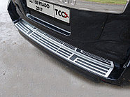 Накладка на задний бампер (лист шлифованный) ТСС для Toyota Land Cruiser 150 Prado 2017-