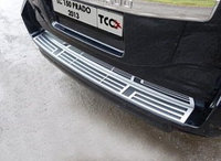 Накладка на задний бампер (лист шлифованный) ТСС для Toyota Land Cruiser 150 Prado 2013-2017