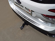 Накладка на задний бампер (лист шлифованный надпись Forester) ТСС для Subaru Forester (S5) 2018-