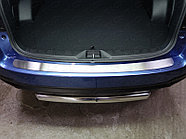 Накладка на задний бампер (лист шлифованный) ТСС для Subaru Forester (SJ) 2016-2017