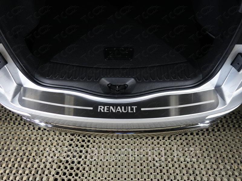 Накладка на задний бампер (лист шлифованный надпись Renault) ТСС для Renault Koleos 2017- - фото 1 - id-p108852273