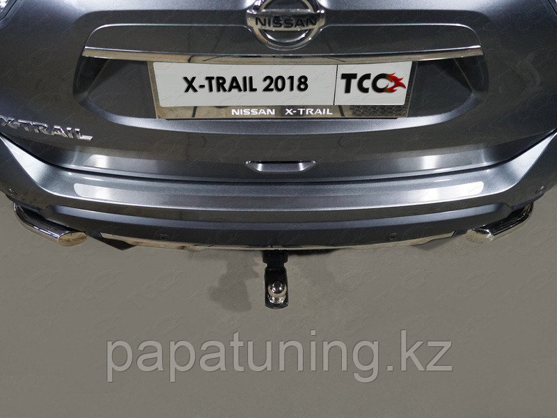 Накладка на задний бампер (лист шлифованный) ТСС для Nissan X-Trail (T32) 2018- - фото 1 - id-p108852258