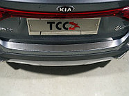 Накладка на задний бампер (лист шлифованный) ТСС для Kia Rio X 2020-