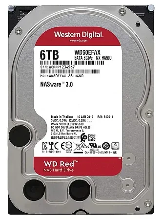 Жесткий диск WD Red 6TB 5.4K SATA NAS LFF