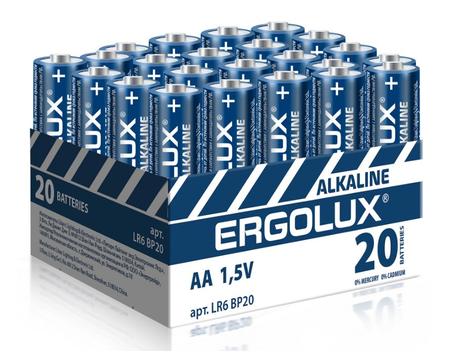 Ergolux LR6 Alkaline BP-20 ПРОМО