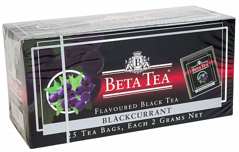 Чай BETA TEA черный,черная смородина 25 пакетиков