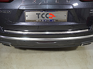 Накладка на задний бампер (лист шлифованный с полосой) ТСС для Exeed VX 2.0L 4WD 2021-