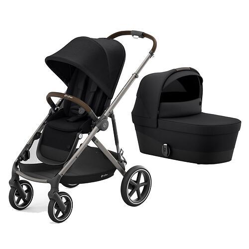 Коляска 2в1 Cybex Gazelle S TPE Deep Black с корзиной и дождевиком