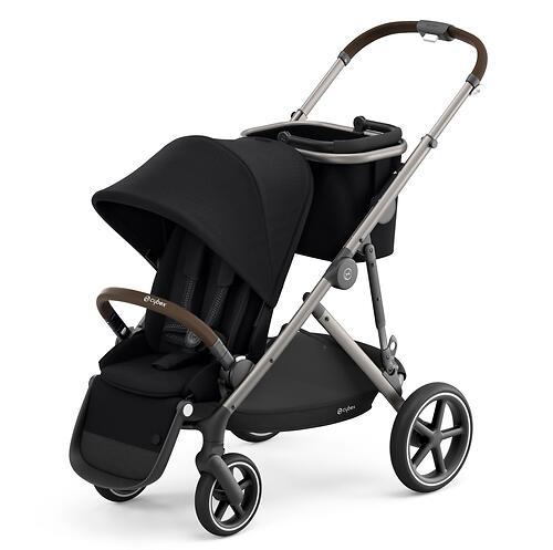 Коляска 2в1 Cybex Gazelle S TPE Deep Black с корзиной и дождевиком