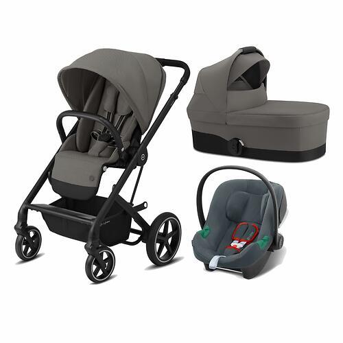 Коляска 3в1 Cybex Balios S Lux BLK с автокреслом Aton B2 i-Size и дождевиком цвет Soho Grey 522004773