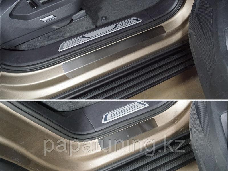 Накладки на пороги (лист шлифованный) 4шт ТСС для Volkswagen Touareg 2018- - фото 1 - id-p108851923