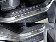 Накладки на пороги внешние (лист шлифованный) 4шт ТСС для Volkswagen Tiguan 2017-2021