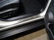 Накладки на пороги (лист шлифованный надпись Qashqai) 4 шт ТСС для Nissan Qashqai 2019-