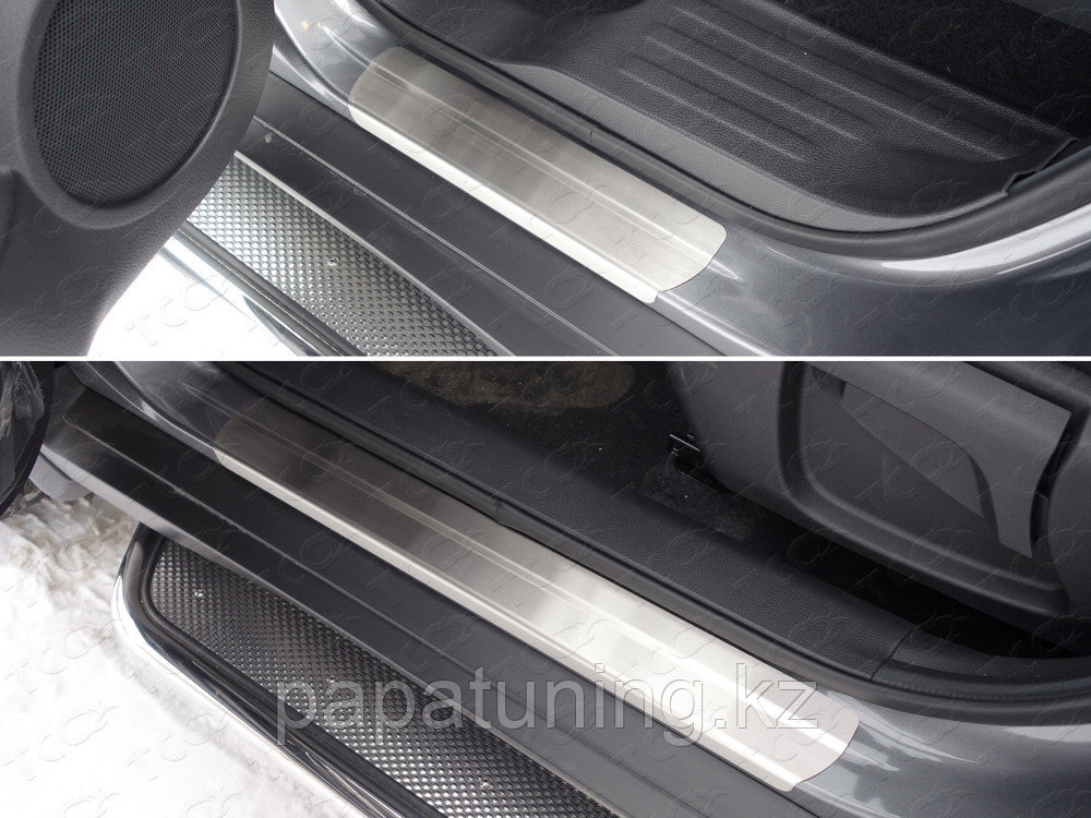 Накладки на пороги (лист шлифованный) 4шт ТСС для Nissan X-Trail (T32) 2015-2018 - фото 1 - id-p108851745