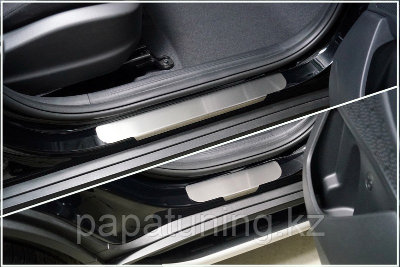 Накладки на пороги (лист шлифованный) 4шт ТСС для Hyundai Creta 2021- - фото 1 - id-p108851586