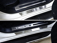 Накладки на пороги (лист шлифованный) ТСС для Lexus LX 450d/LX 570 2015- (кроме F-Sport)