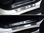 Накладки на пороги с гибом (лист шлифованный) ТСС для Lexus LX 450d/LX 570 2015- (кроме F-Sport)