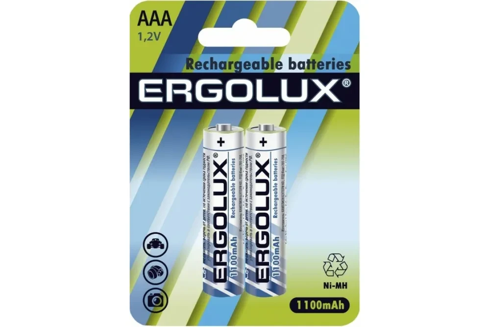 Батарейки-аккумуляторы Ergolux AAA-1100mAh Ni-Mh BL-2 2 шт.