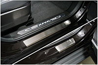 Накладки на пороги (лист шлифованный) 4шт ТСС для HAVAL F7 4WD 2022-