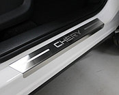 Накладки на пороги (лист шлифованный надпись Chery) 4шт ТСС для Chery Tiggo 7 PRO 2020-
