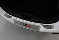 Накладки на задний бампер (лист шлифованный с полосой) 2шт ТСС для Chery Tiggo 7 PRO 2020-