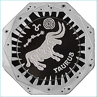 Монета "Знак зодиака - Телец" 100 тенге (Серебро 925 / Тантал)